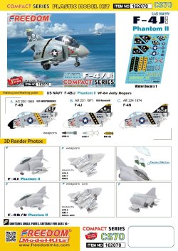 画像2: フリーダムモデルキット[FRE162070]コンパクトシリーズ：F-4J ファントムII 米海軍 「VF-84 ジョリーロジャーズ」