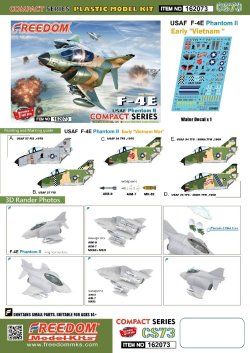 画像2: フリーダムモデルキット[FRE162073]コンパクトシリーズ：F-4E ファントムII 米空軍 ベトナム戦争初期
