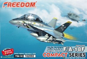 画像1: フリーダムモデルキット[FRE162092]コンパクトシリーズ：米海軍 F/A-18F スーパーホーネット 複座型 「VFA-103 ジョリーロジャーズ」 (1)