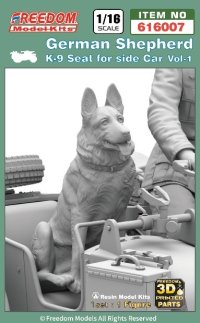 フリーダムモデルキット[FRE616007]1/16 ジャーマンシェパード Vol.1：側車に乗るK-9 (軍犬)