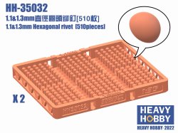 画像1: HEAVY HOBBY[HH-35032]1.1&1.3mm Hexagonal rivet (510 pieces)