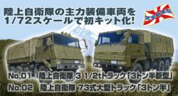 画像1: アオシマ[01]1/72 陸上自衛隊　3　1/2ｔトラック「3トン半　新型」1/72 ミリタリーモデルキット