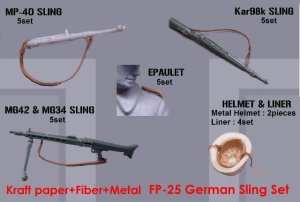 画像1: 紙創り[FP-25]1/35ドイツ軍スリングセット (1)