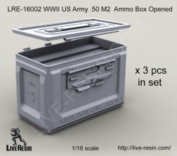 画像2: Live Resin[LRE16002]1/16  WWII米 .50口径機銃弾薬箱(3個)(開状態)