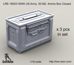 画像2: Live Resin[LRE16003]1/16  WWII米 .50口径機銃弾薬箱(3個)(閉状態)