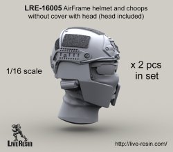 画像2: Live Resin[LRE16005]1/16  現用米兵ヘッドセット1 エアフレームヘルメット(2個)