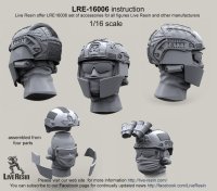 Live Resin[LRE16006]1/16  現用米兵ヘッドセット2 エアフレームヘルメット(2個)