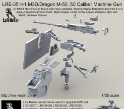 画像2: Live Resin[LRE35141]1/35  M3D .50口径機銃(2)車載揺架&SAG防盾付(1丁)