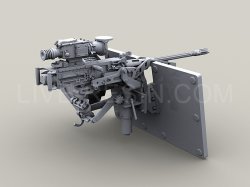 画像5: Live Resin[LRE35141]1/35  M3D .50口径機銃(2)車載揺架&SAG防盾付(1丁)