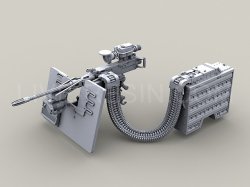 画像2: Live Resin[LRE35142]1/35  M3D .50口径機銃(3)車載揺架&SAG防盾&弾倉付(1丁)