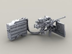 画像4: Live Resin[LRE35142]1/35  M3D .50口径機銃(3)車載揺架&SAG防盾&弾倉付(1丁)