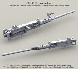 画像1: Live Resin[LRE35144]1/35  M2 .50口径機銃銃身(1)(3丁)