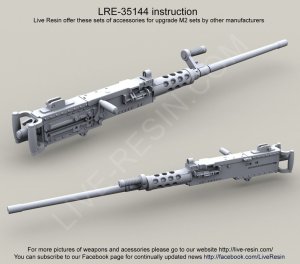 画像1: Live Resin[LRE35144]1/35  M2 .50口径機銃銃身(1)(3丁) (1)