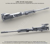 Live Resin[LRE35145]1/35  M2 .50口径機銃銃身(2)(3丁)