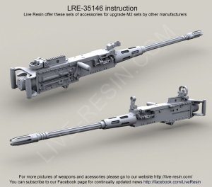 画像1: Live Resin[LRE35146]1/35  M3 .50口径機銃銃身(3丁) (1)