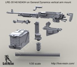 画像2: Live Resin[LRE35148]1/35  M240H機銃 銃架付き(1)(1丁)