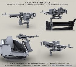 画像1: Live Resin[LRE35149]1/35  M240H機銃 銃架付き(2)(1丁)
