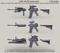 画像1: Live Resin[LRE35150]1/35  M4カービン イージーキット(3丁)