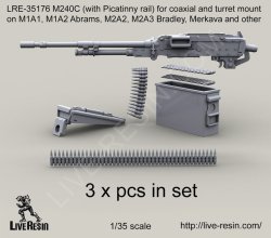 画像2: Live Resin[LRE35176]1/35  M240C機銃 レール付 車載用(M1,M2,M3,メルカバ等)(3丁)