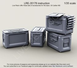 画像1: Live Resin[LRE35178]1/35  WWII .50口径機銃100発弾薬箱(開状態)(6個)
