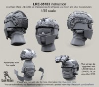 Live Resin[LRE35183]1/35  現用米兵ヘッドセット6(4個)