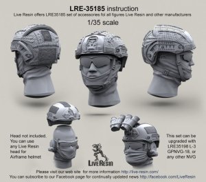 画像1: Live Resin[LRE35185]1/35  現用米兵 エアフレームヘルメット2(6個) (1)