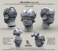 Live Resin[LRE35186]1/35  現用米兵 エアフレームヘルメット3(6個)