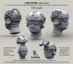 画像1: Live Resin[LRE35186]1/35  現用米兵 エアフレームヘルメット3(6個)