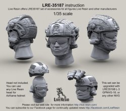 画像1: Live Resin[LRE35187]1/35  現用米兵 エアフレームヘルメット4(6個)