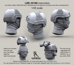 画像1: Live Resin[LRE35188]1/35  現用米兵 オップスコアヘルメット1(6個) (1)