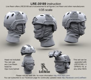 画像1: Live Resin[LRE35189]1/35  現用米兵 オップスコアヘルメット2(6個) (1)
