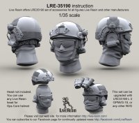 Live Resin[LRE35190]1/35  現用米兵 オップスコアヘルメット3(6個)