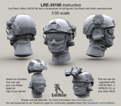 画像1: Live Resin[LRE35190]1/35  現用米兵 オップスコアヘルメット3(6個)
