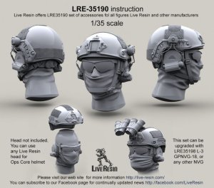 画像1: Live Resin[LRE35190]1/35  現用米兵 オップスコアヘルメット3(6個) (1)