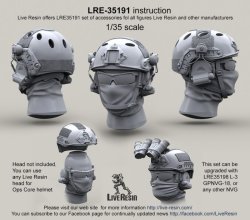 画像1: Live Resin[LRE35191]1/35  現用米兵 オップスコアヘルメット4(6個)