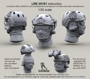 画像1: Live Resin[LRE35191]1/35  現用米兵 オップスコアヘルメット4(6個) (1)