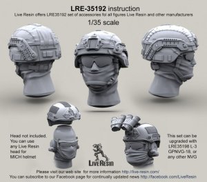 画像1: Live Resin[LRE35192]1/35  現用米兵 MICH2000ヘルメット1(6個) (1)