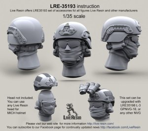 画像1: Live Resin[LRE35193]1/35  現用米兵 MICH2000ヘルメット2(6個) (1)
