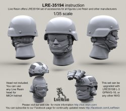 画像1: Live Resin[LRE35194]1/35  現用米兵 MICHヘルメット(カバー無し)1(6個)