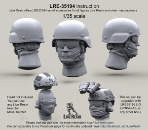 画像1: Live Resin[LRE35194]1/35  現用米兵 MICHヘルメット(カバー無し)1(6個) (1)