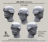 Live Resin[LRE35195]1/35  現用米兵 MICHヘルメット(カバー無し)2(6個)