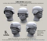 Live Resin[LRE35196]1/35  現用米兵 MICHヘルメット(カバー無し)3(6個)