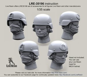 画像1: Live Resin[LRE35196]1/35  現用米兵 MICHヘルメット(カバー無し)3(6個) (1)