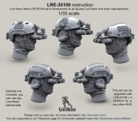 Live Resin[LRE35199]1/35  現用米兵ヘッドセット7(5個)暗視鏡装着状態用