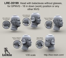 画像2: Live Resin[LRE35199]1/35  現用米兵ヘッドセット7(5個)暗視鏡装着状態用