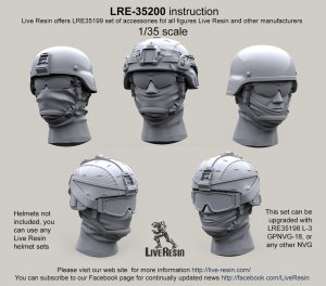 画像1: Live Resin[LRE35200]1/35  現用米兵ヘッドセット8(5個)MICHヘルメット用 (1)