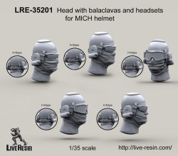 画像2: Live Resin[LRE35201]1/35  現用米兵ヘッドセット9(5個)MICHヘルメット用