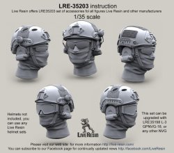 画像1: Live Resin[LRE35203]1/35  現用米兵ヘッドセット11(5個)エアフレーム/オプスコアメット用