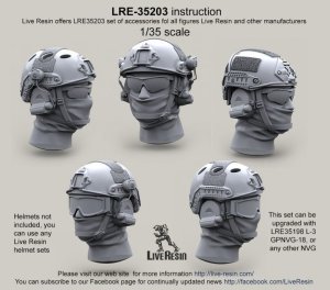 画像1: Live Resin[LRE35203]1/35  現用米兵ヘッドセット11(5個)エアフレーム/オプスコアメット用 (1)