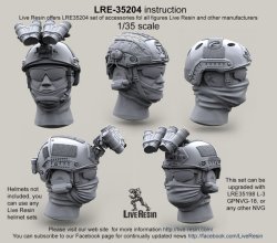 画像1: Live Resin[LRE35204]1/35  現用米兵ヘッドセット12(5個)エアフレーム/オプスコアメット用